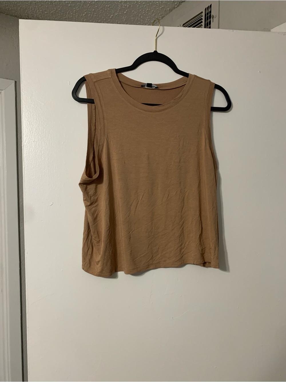 Express Women's Sleeveless Crewneck Tank in Camel